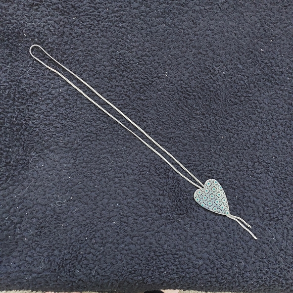 Brighton silver heart necklace, long chain, reversible. - Picture 4 of 4